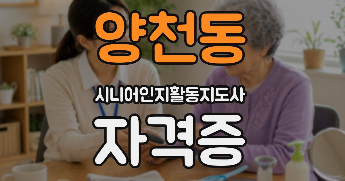 양천동 시니어인지활동지도사 자격증
