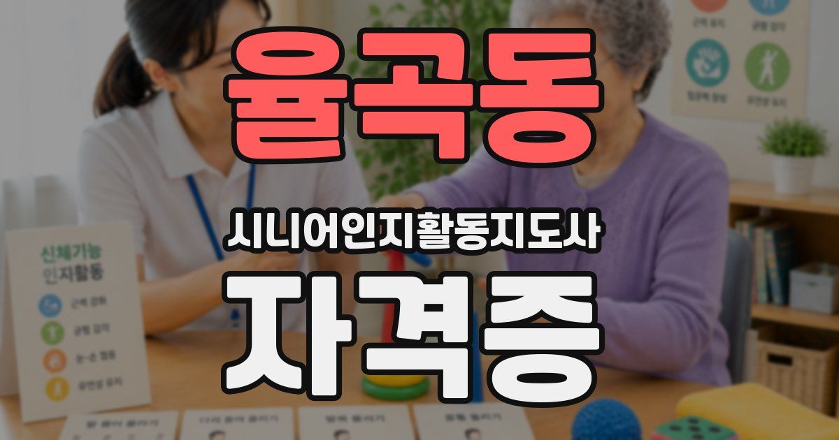 율곡동 시니어인지활동지도사 자격증