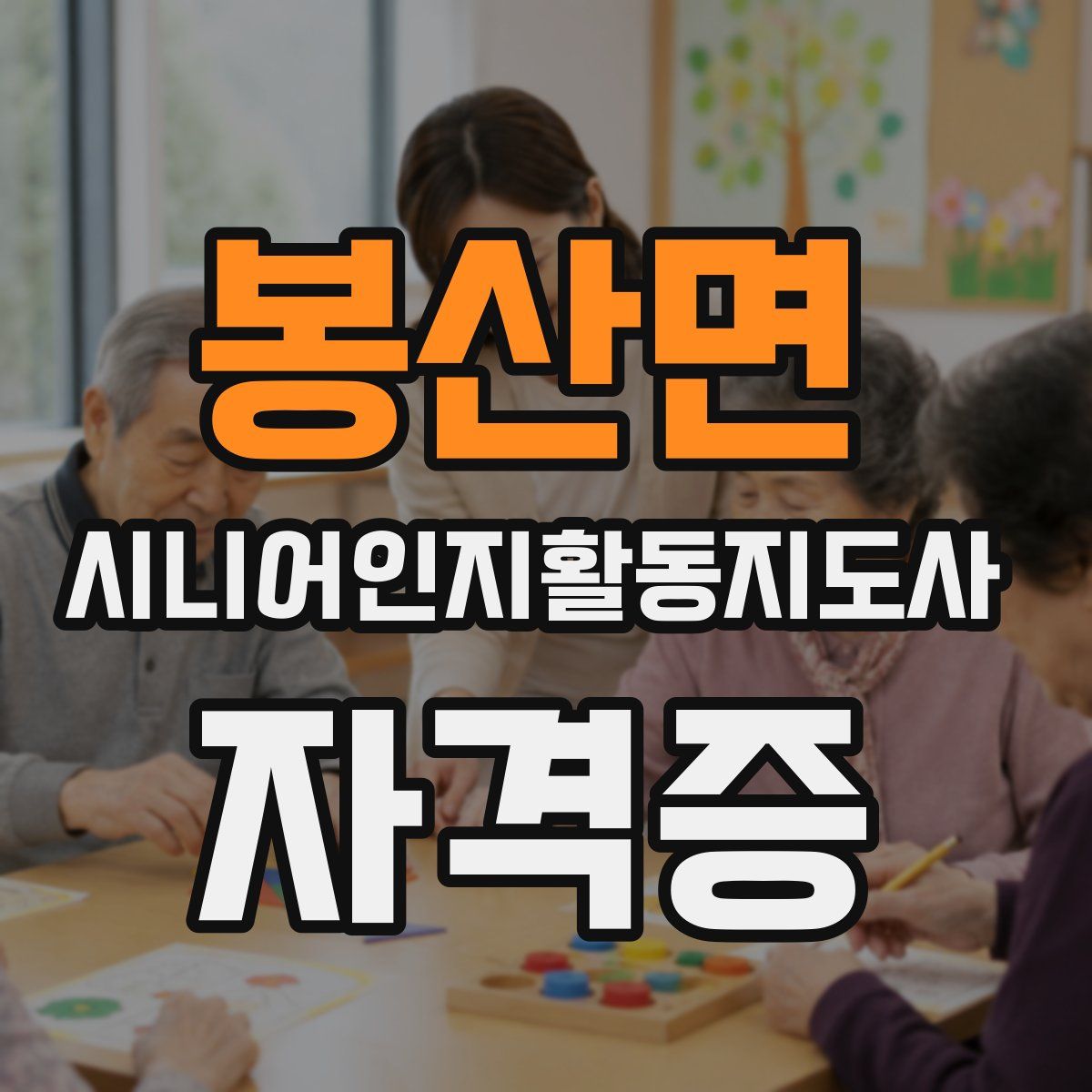 봉산면 시니어인지활동지도사 자격증