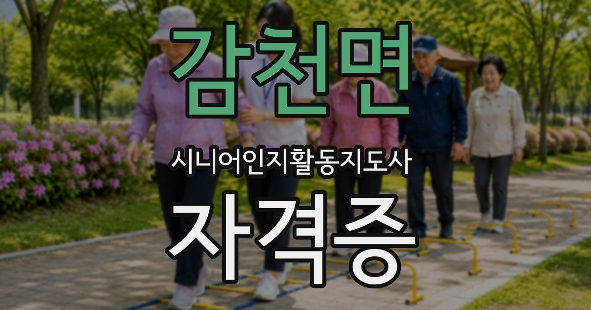 감천면 시니어인지활동지도사 자격증