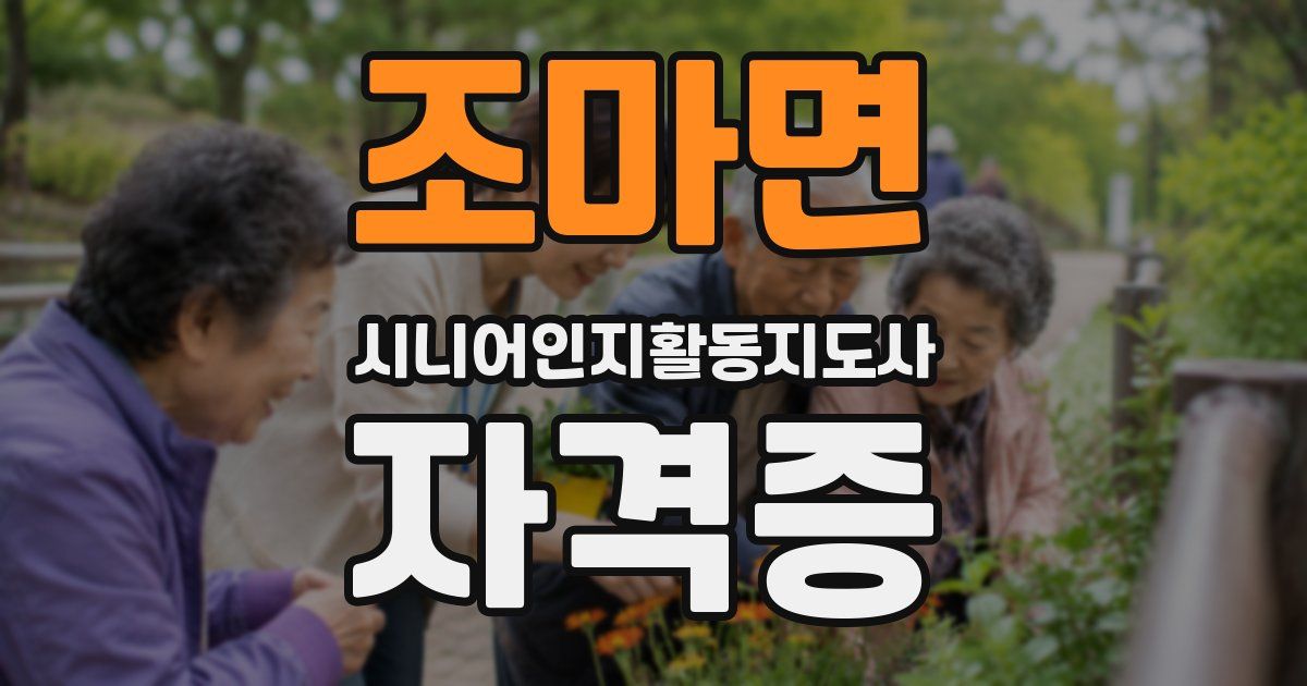 조마면 시니어인지활동지도사 자격증