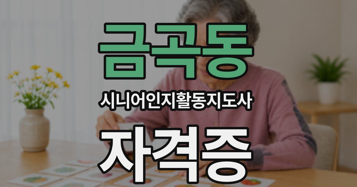금곡동 시니어인지활동지도사 자격증