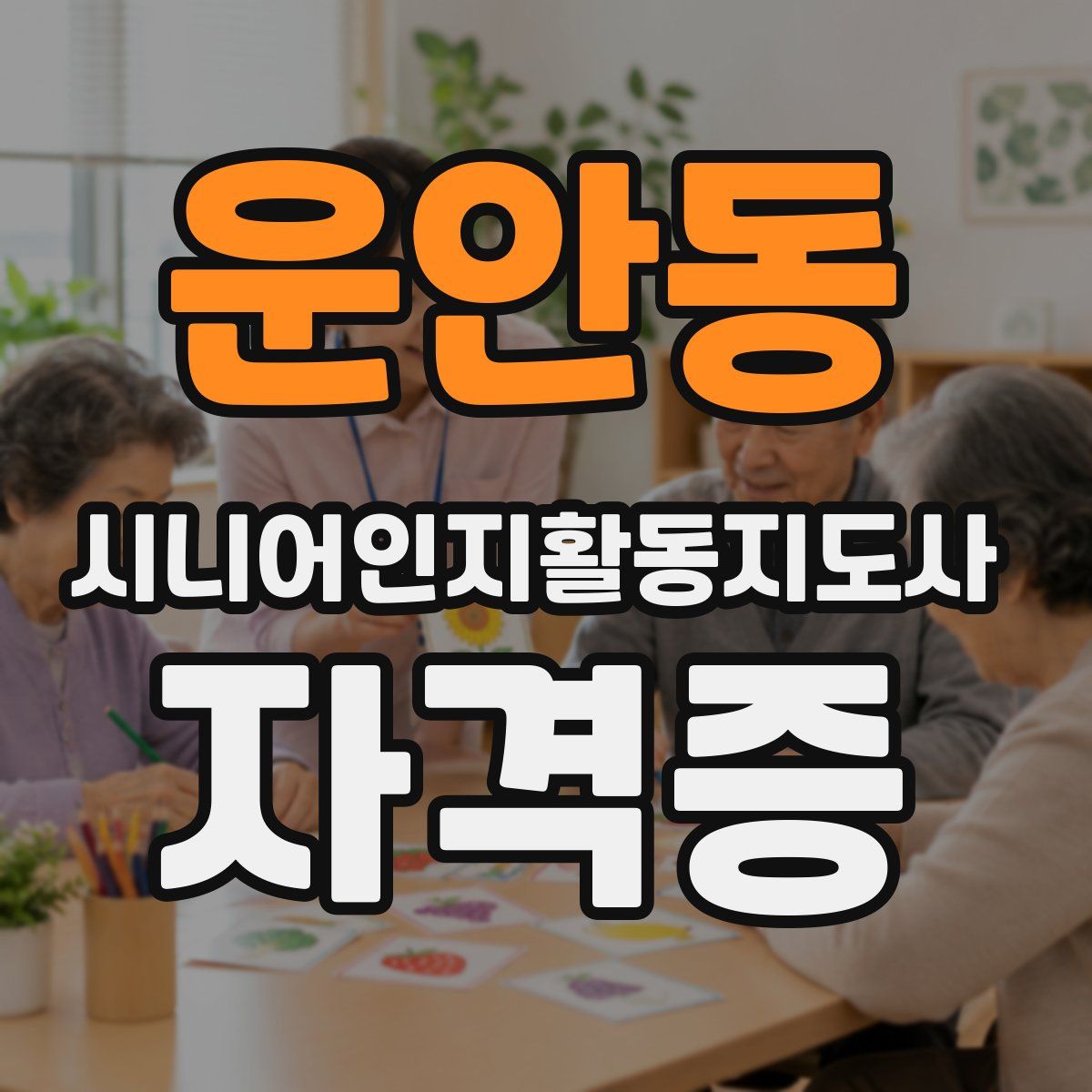 운안동 시니어인지활동지도사 자격증