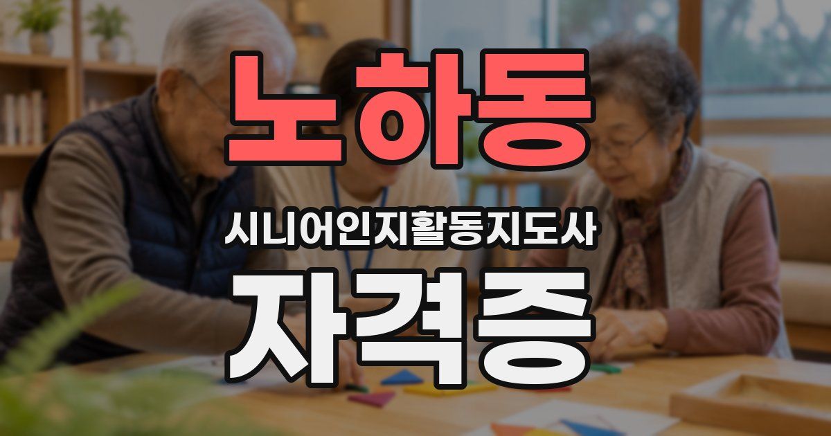 노하동 시니어인지활동지도사 자격증