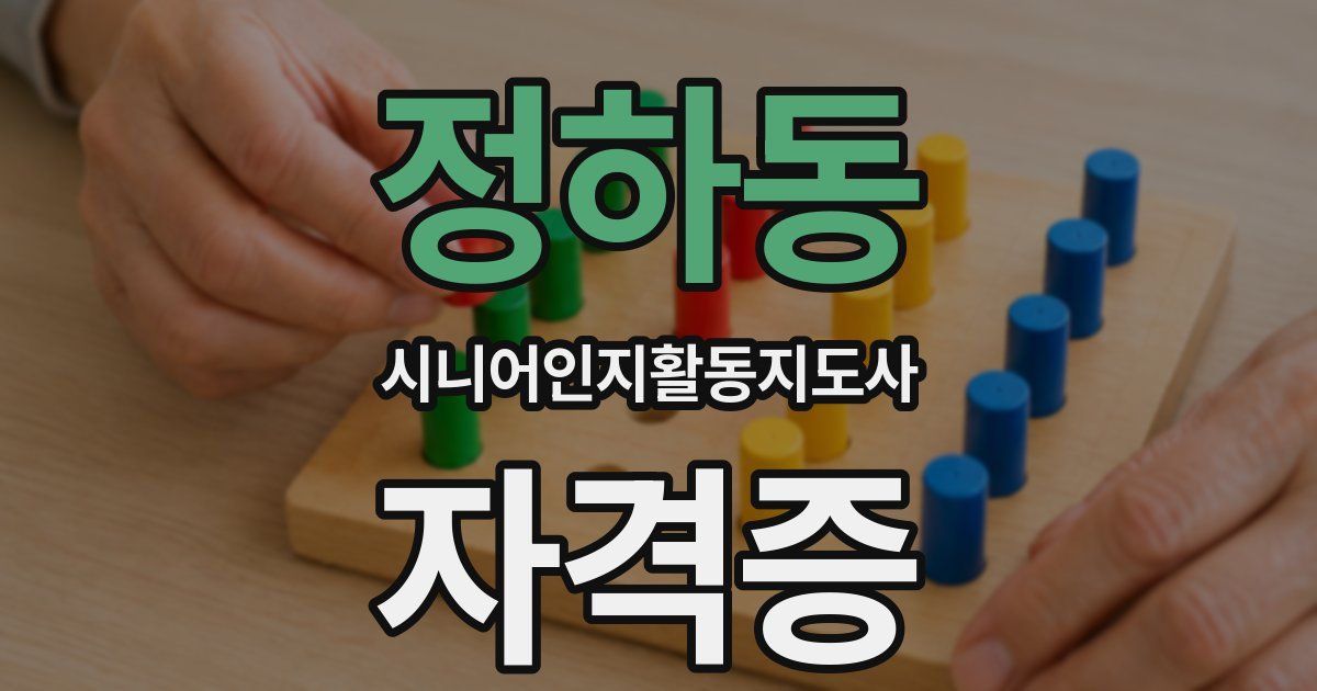 정하동 시니어인지활동지도사 자격증