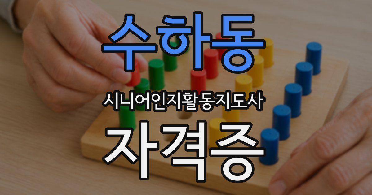 수하동 시니어인지활동지도사 자격증