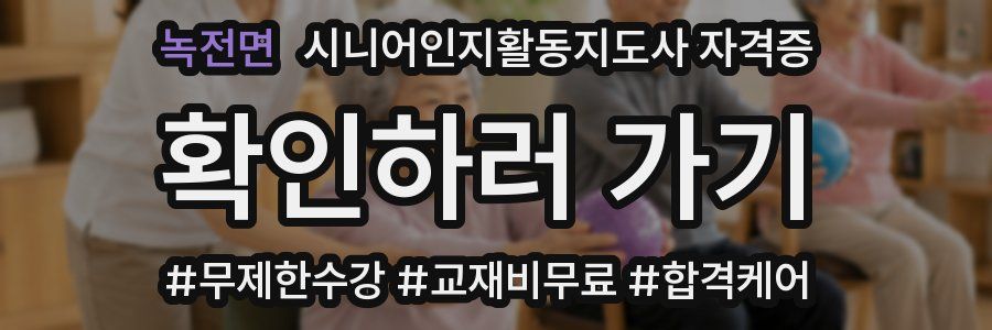 녹전면 시니어인지활동지도사 자격증