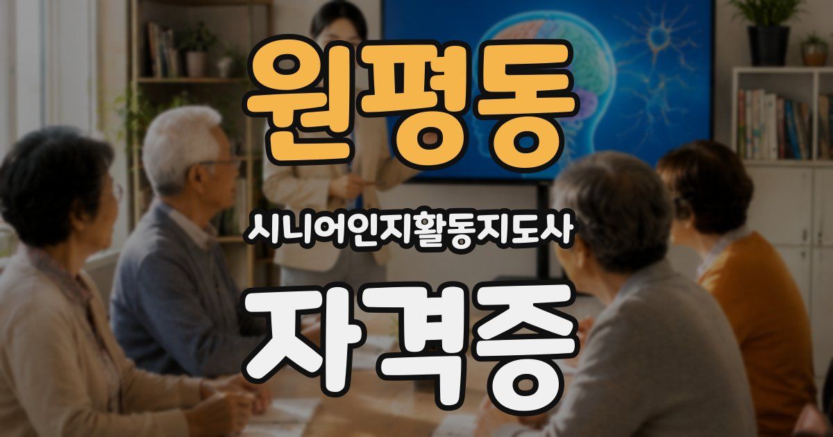 원평동 시니어인지활동지도사 자격증