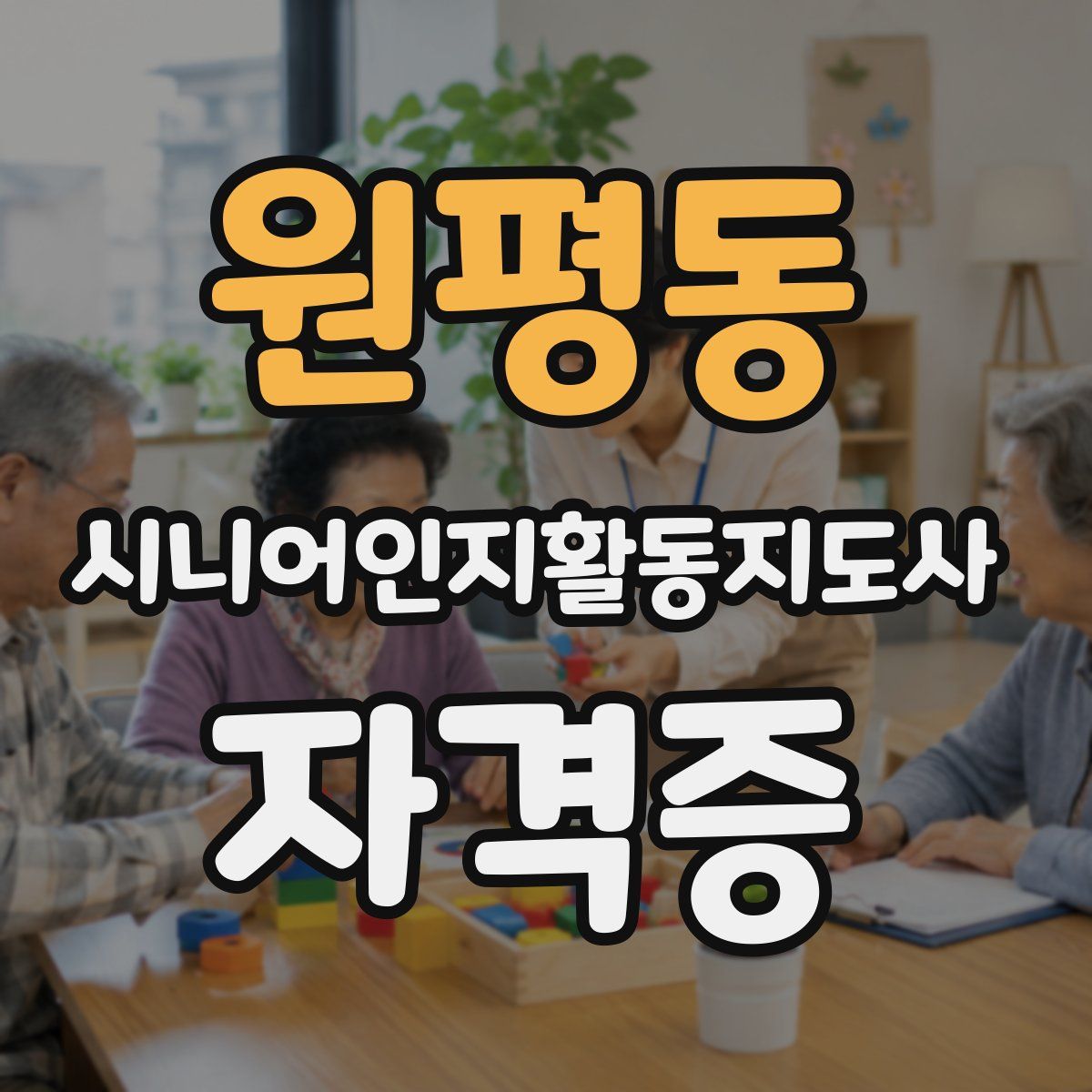 원평동 시니어인지활동지도사 자격증