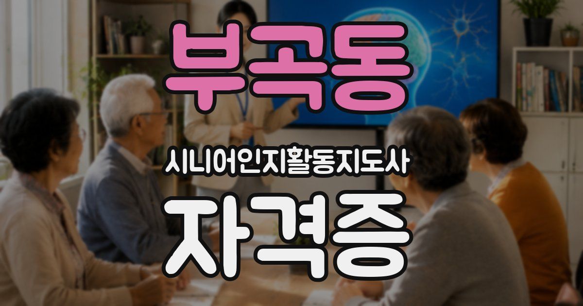 부곡동 시니어인지활동지도사 자격증