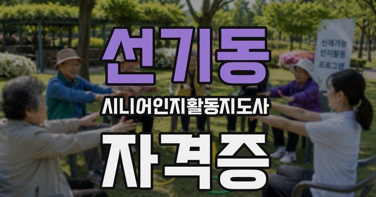 선기동 시니어인지활동지도사 자격증