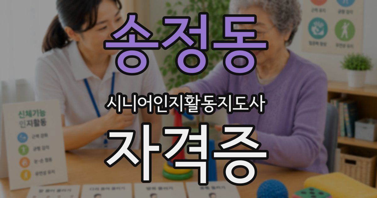 송정동 시니어인지활동지도사 자격증