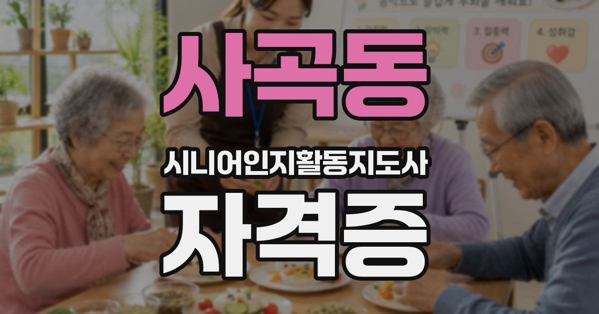사곡동 시니어인지활동지도사 자격증