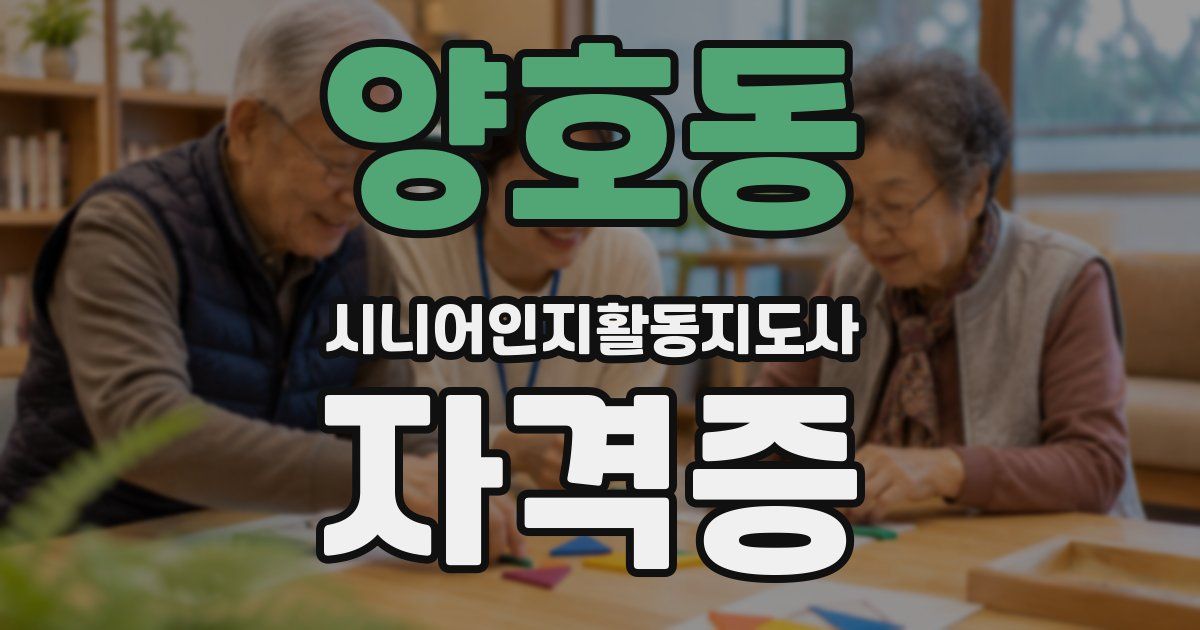 양호동 시니어인지활동지도사 자격증
