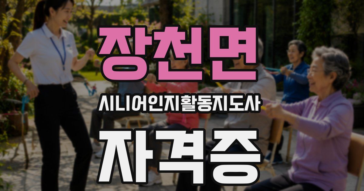 장천면 시니어인지활동지도사 자격증
