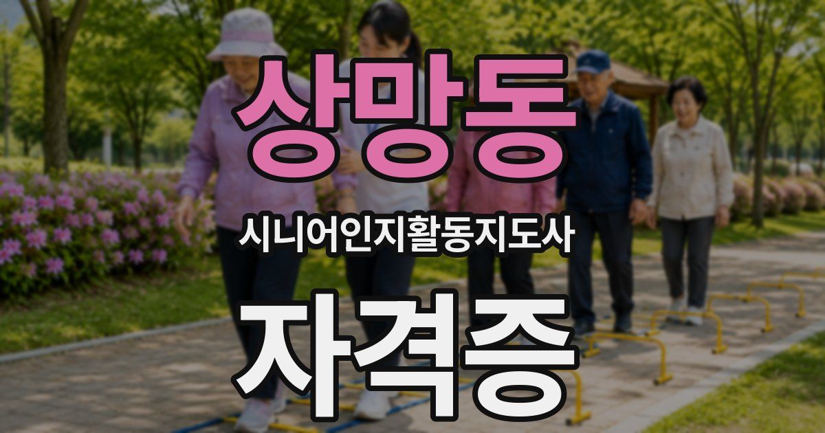 상망동 시니어인지활동지도사 자격증