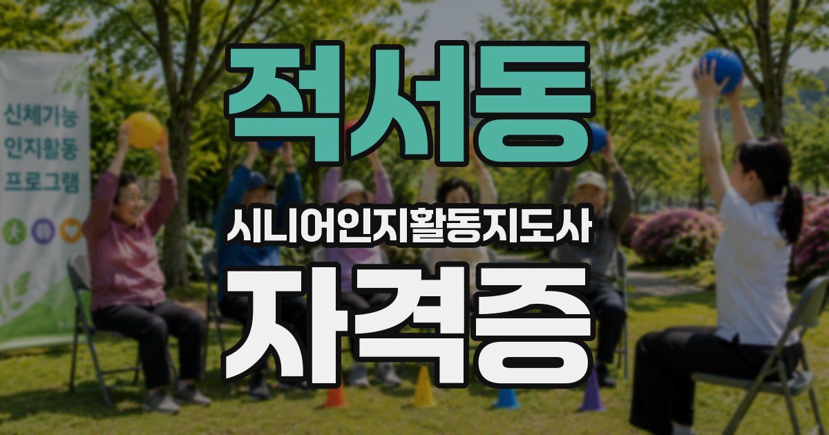 적서동 시니어인지활동지도사 자격증