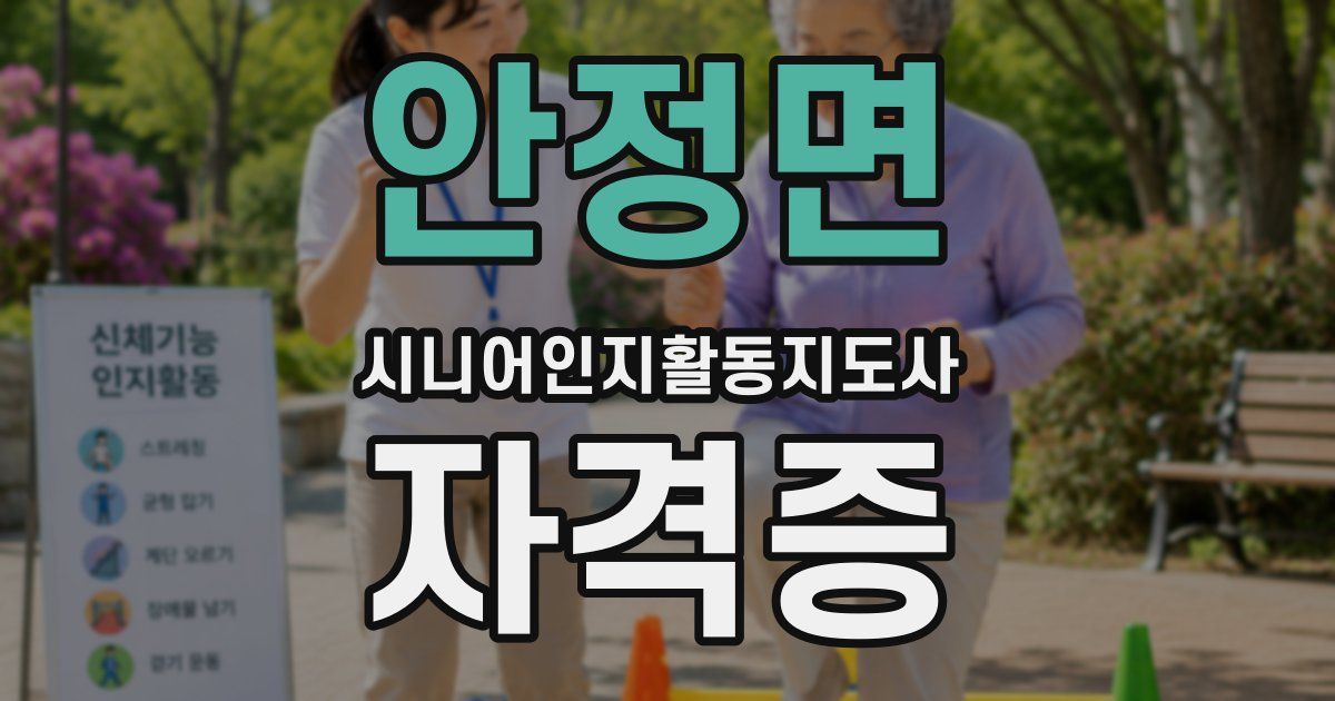 안정면 시니어인지활동지도사 자격증
