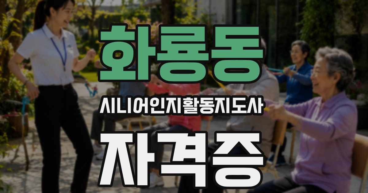 화룡동 시니어인지활동지도사 자격증