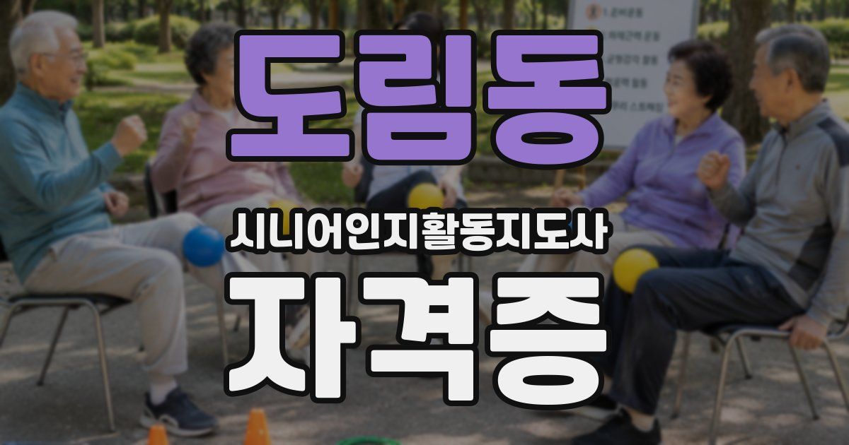 도림동 시니어인지활동지도사 자격증