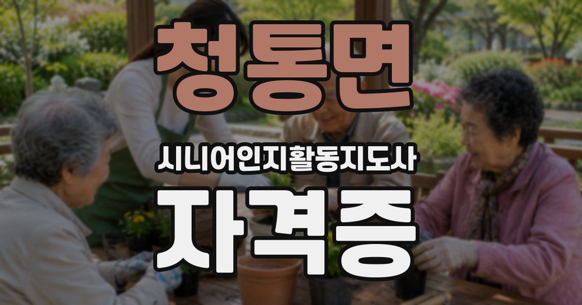 청통면 시니어인지활동지도사 자격증