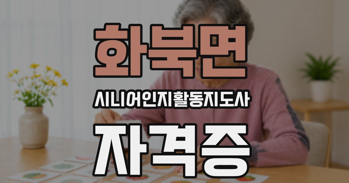 화북면 시니어인지활동지도사 자격증