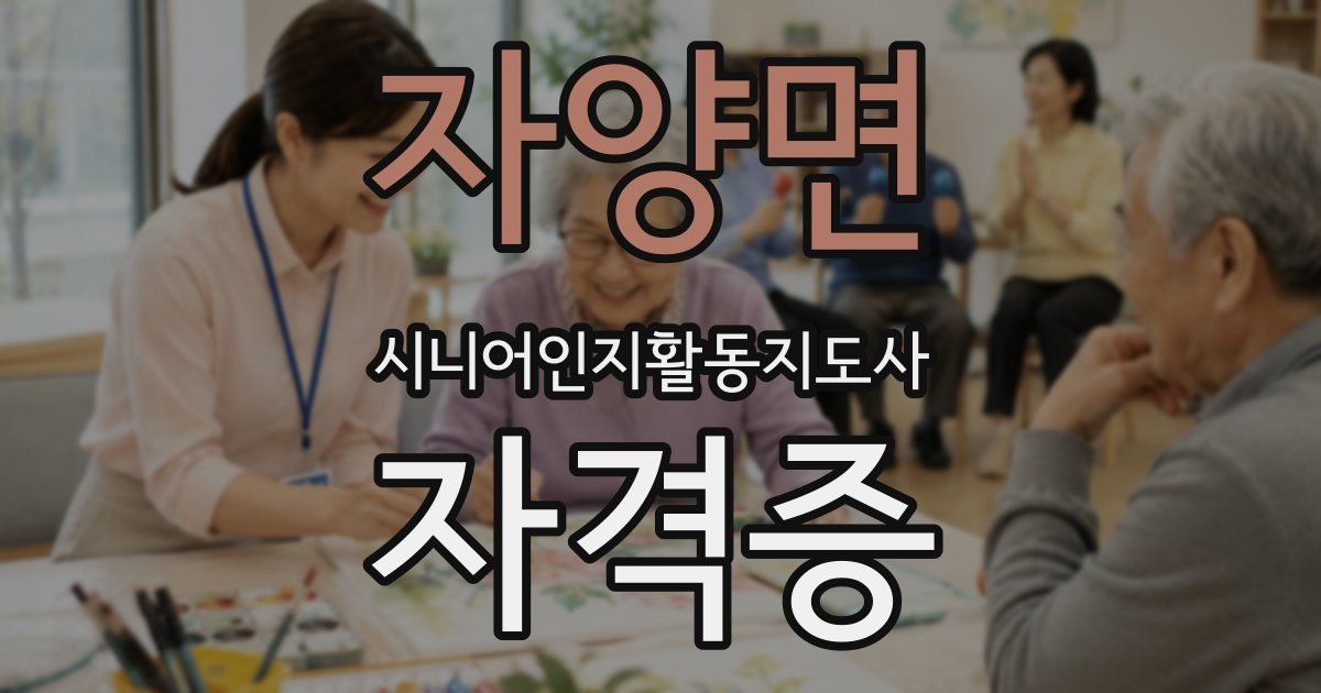 자양면 시니어인지활동지도사 자격증