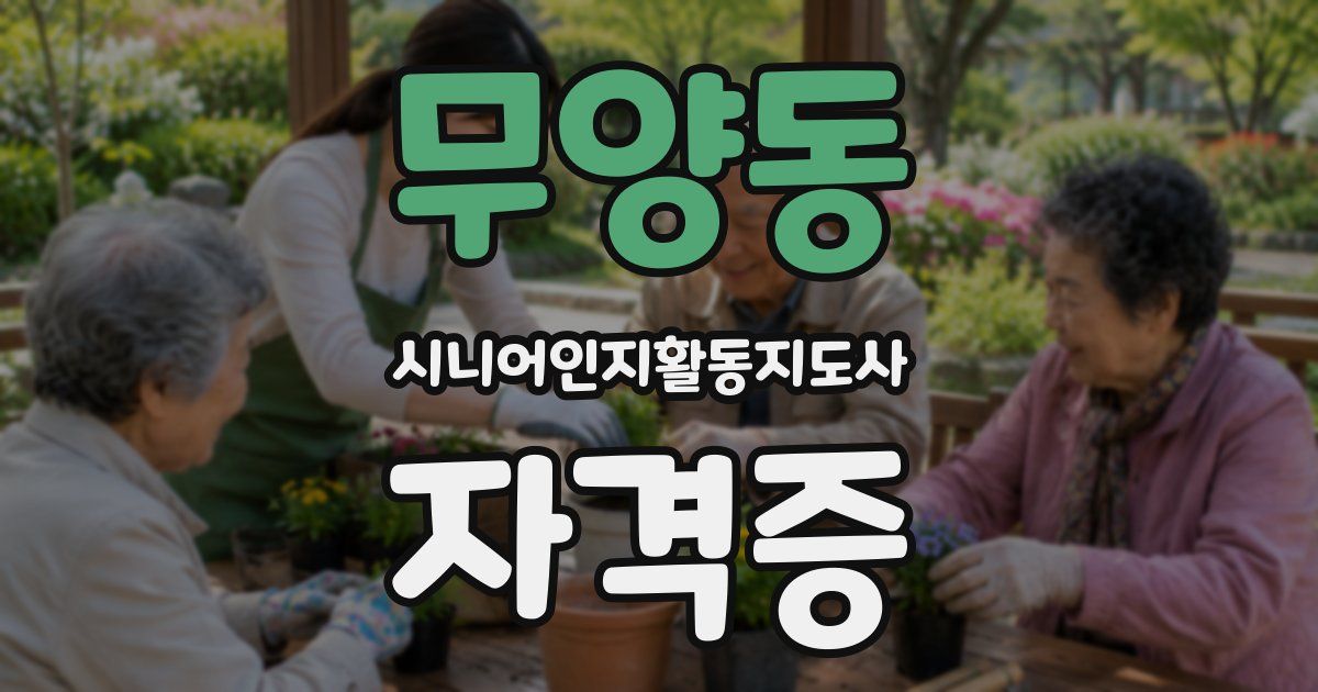 무양동 시니어인지활동지도사 자격증