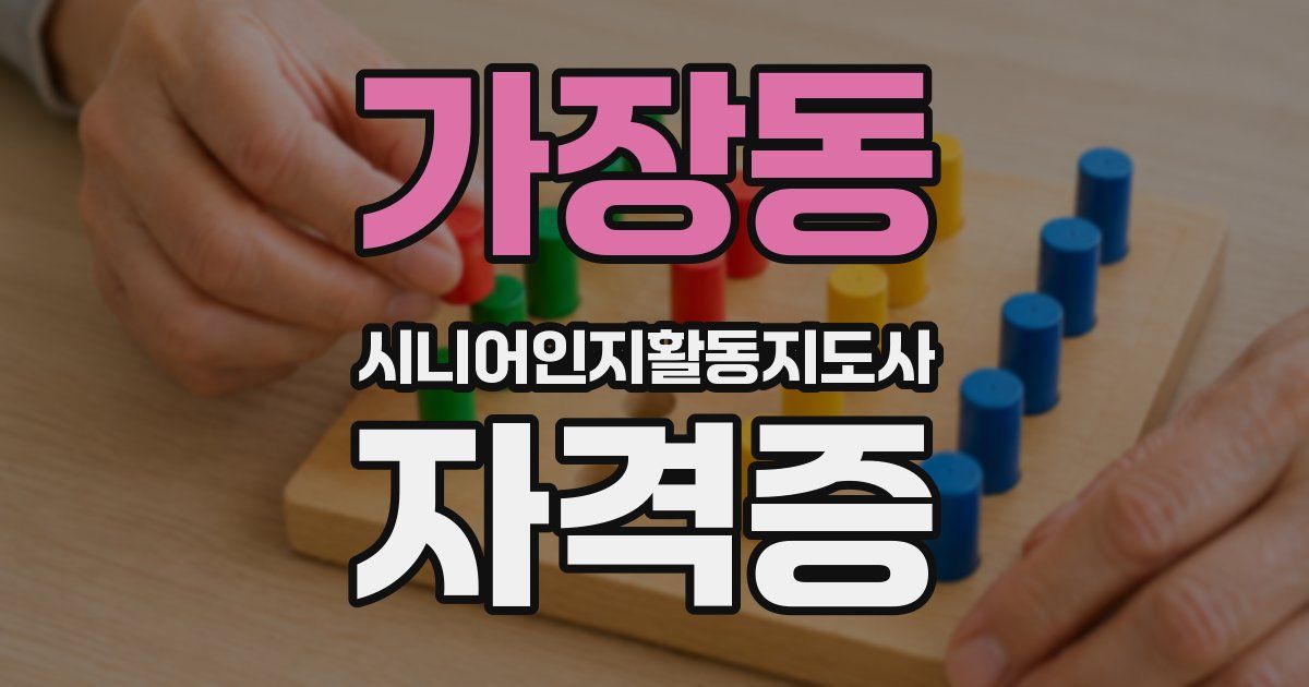 가장동 시니어인지활동지도사 자격증