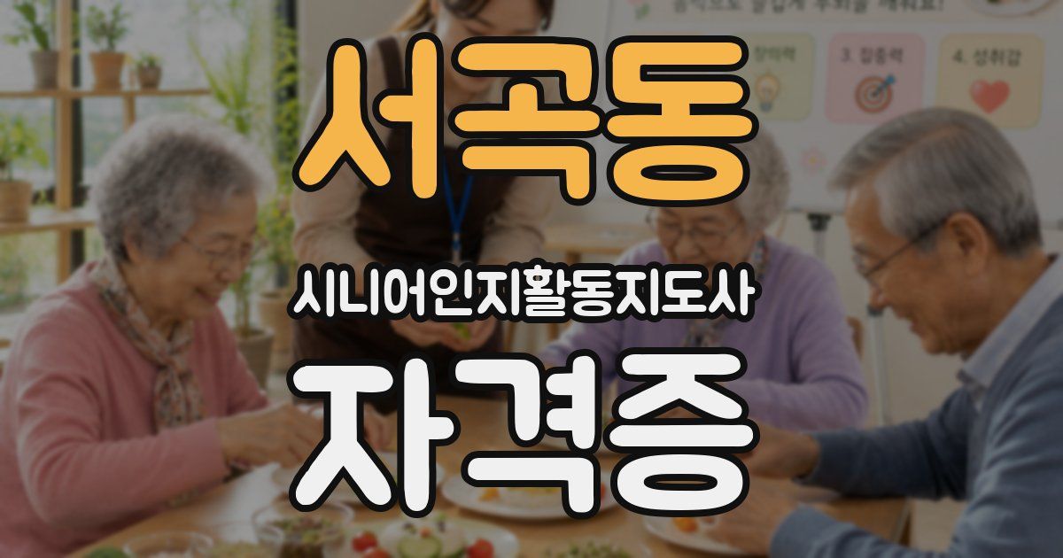 서곡동 시니어인지활동지도사 자격증