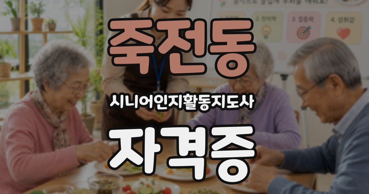 죽전동 시니어인지활동지도사 자격증
