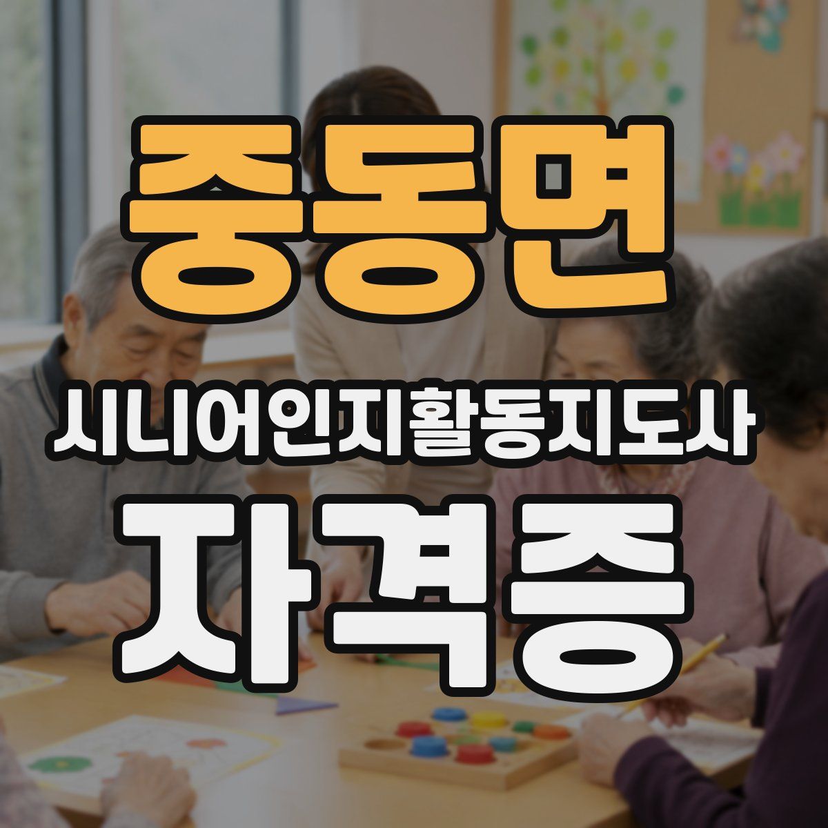 중동면 시니어인지활동지도사 자격증