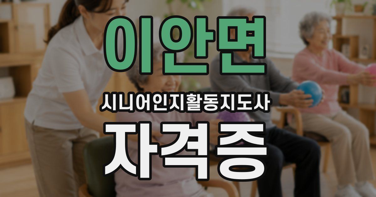 이안면 시니어인지활동지도사 자격증