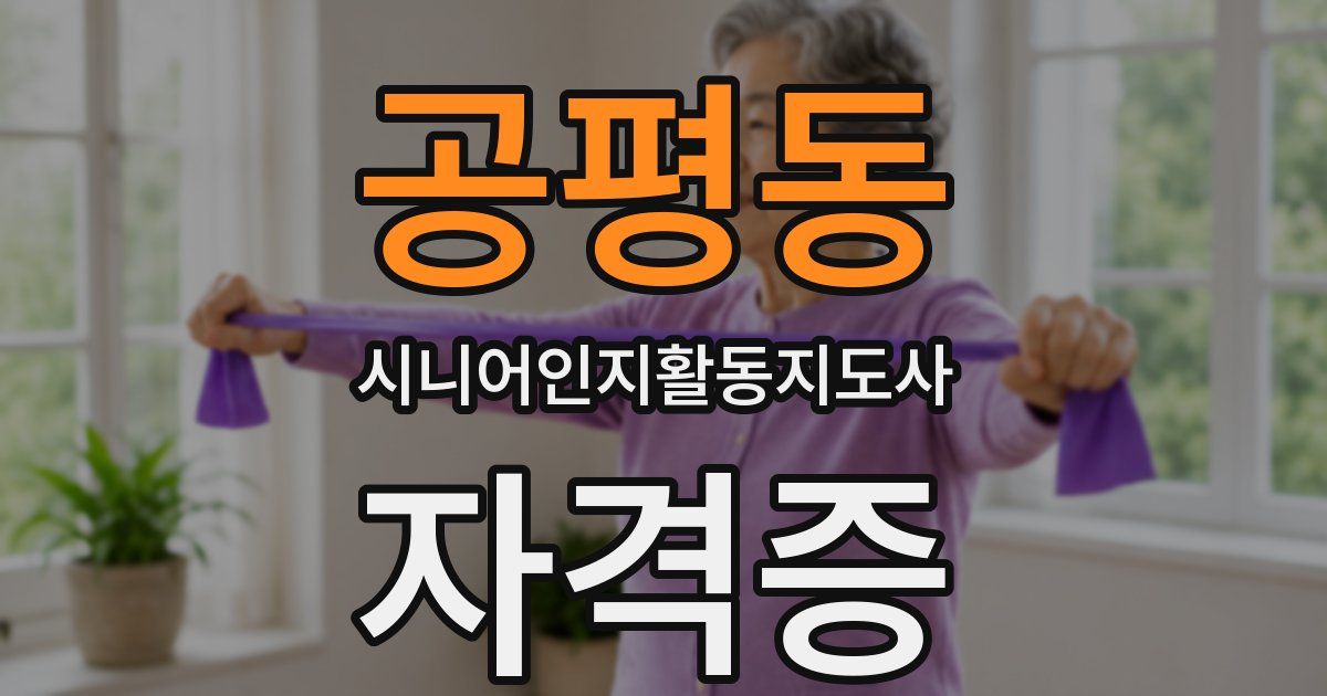 공평동 시니어인지활동지도사 자격증