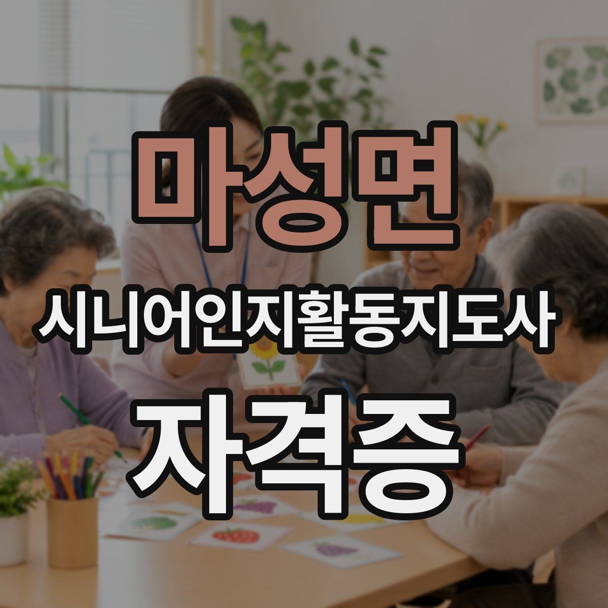 마성면 시니어인지활동지도사 자격증
