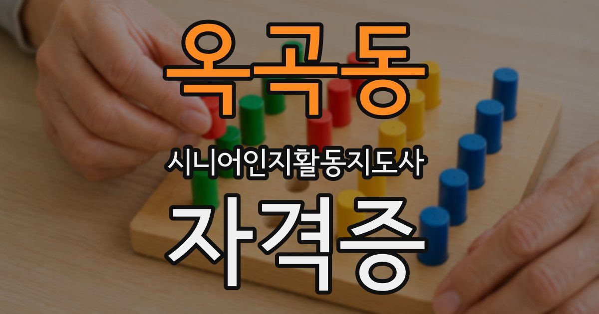 옥곡동 시니어인지활동지도사 자격증