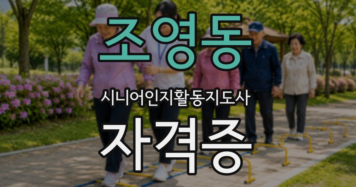 조영동 시니어인지활동지도사 자격증