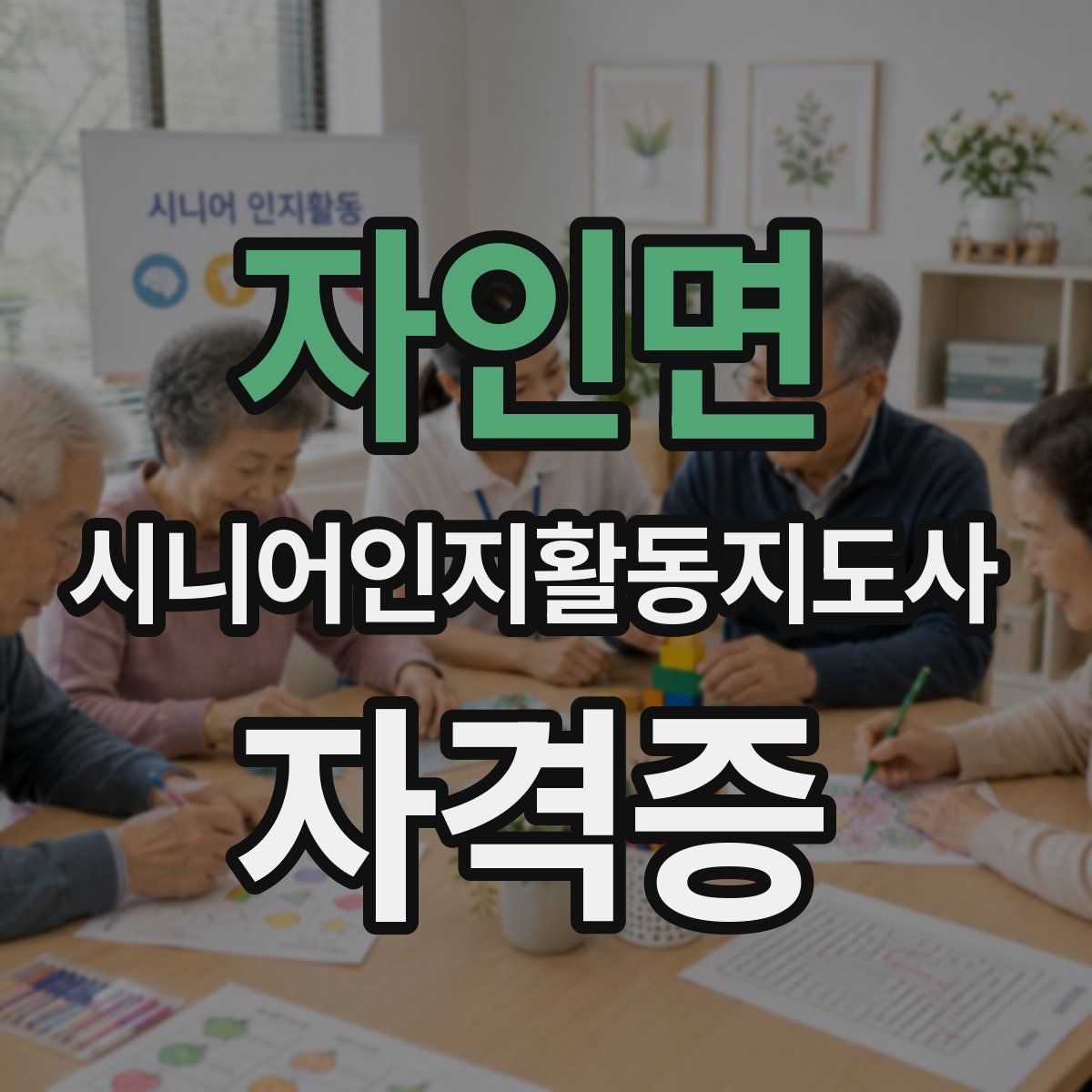 자인면 시니어인지활동지도사 자격증