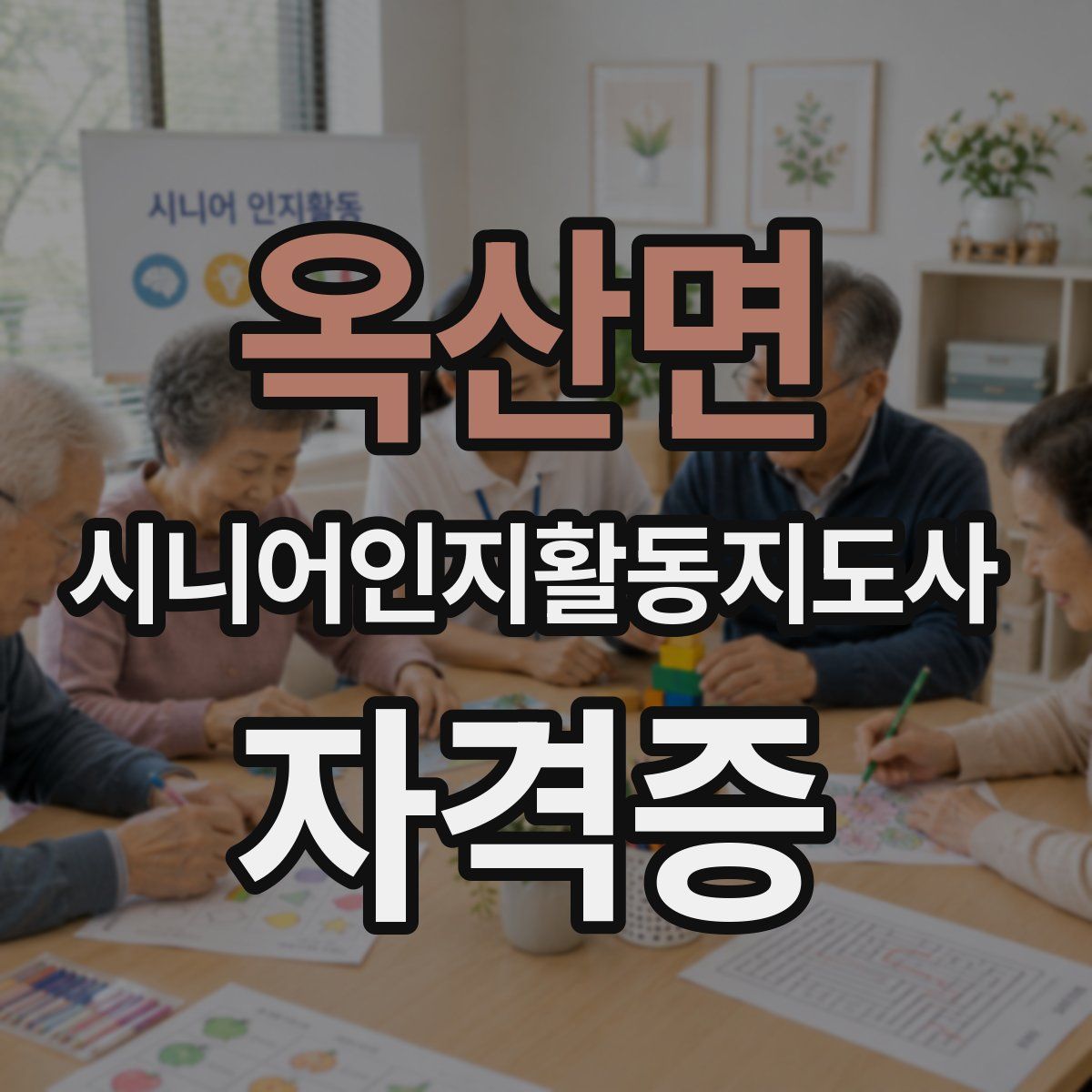 옥산면 시니어인지활동지도사 자격증