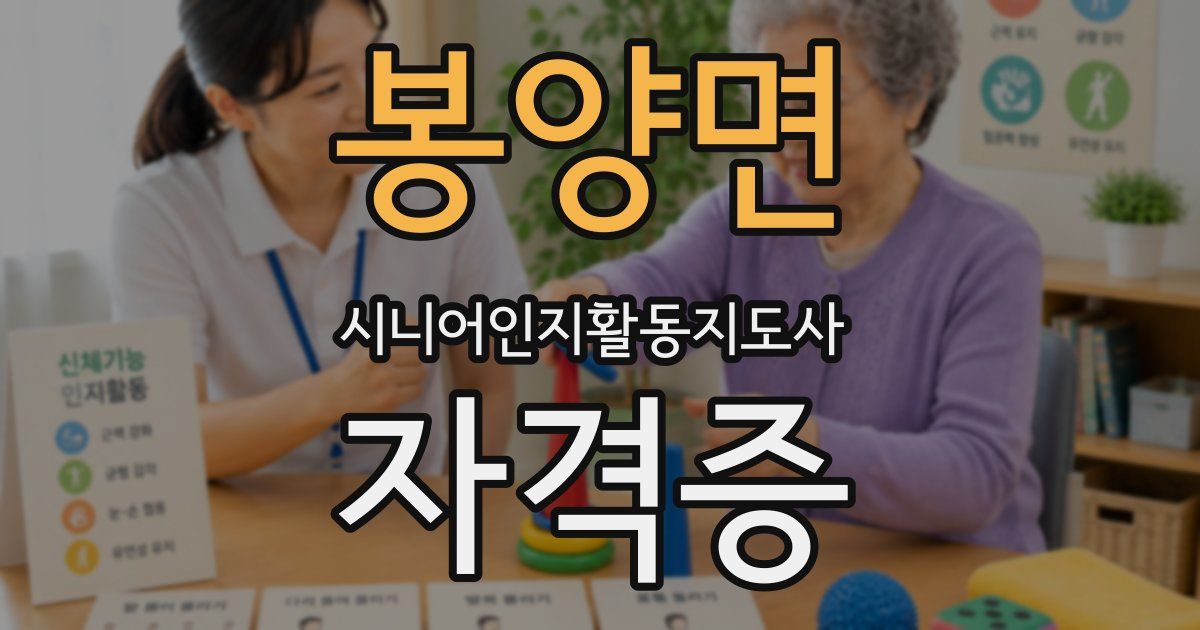 봉양면 시니어인지활동지도사 자격증