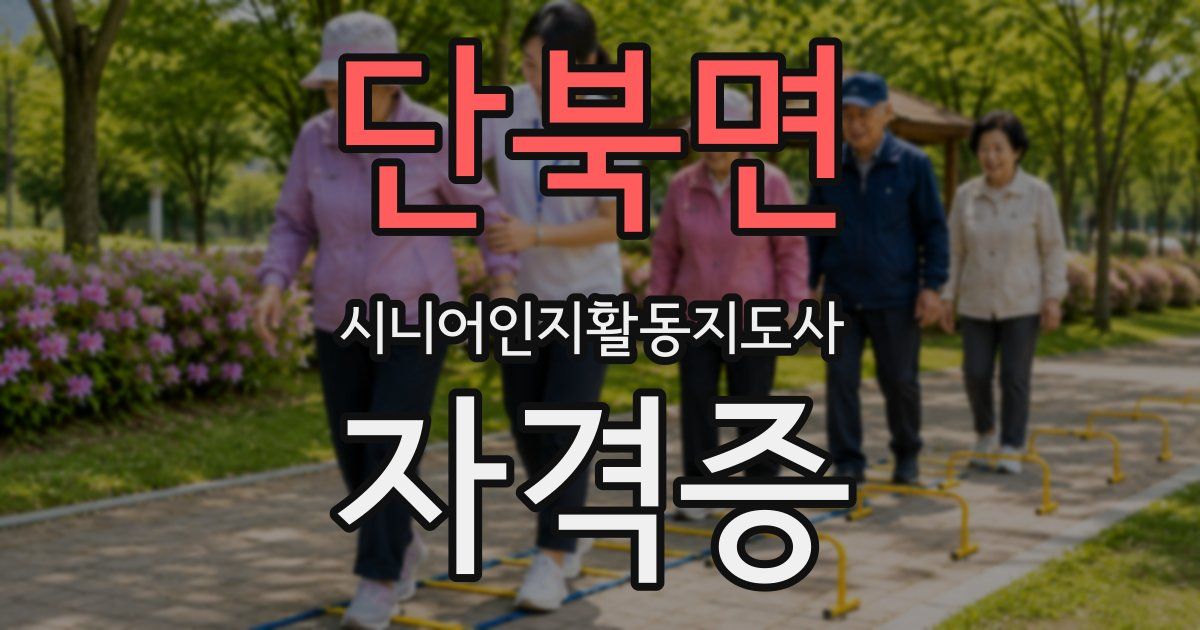 단북면 시니어인지활동지도사 자격증