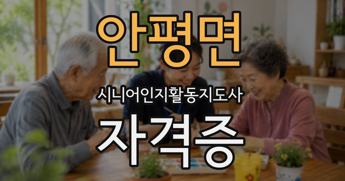 안평면 시니어인지활동지도사 자격증