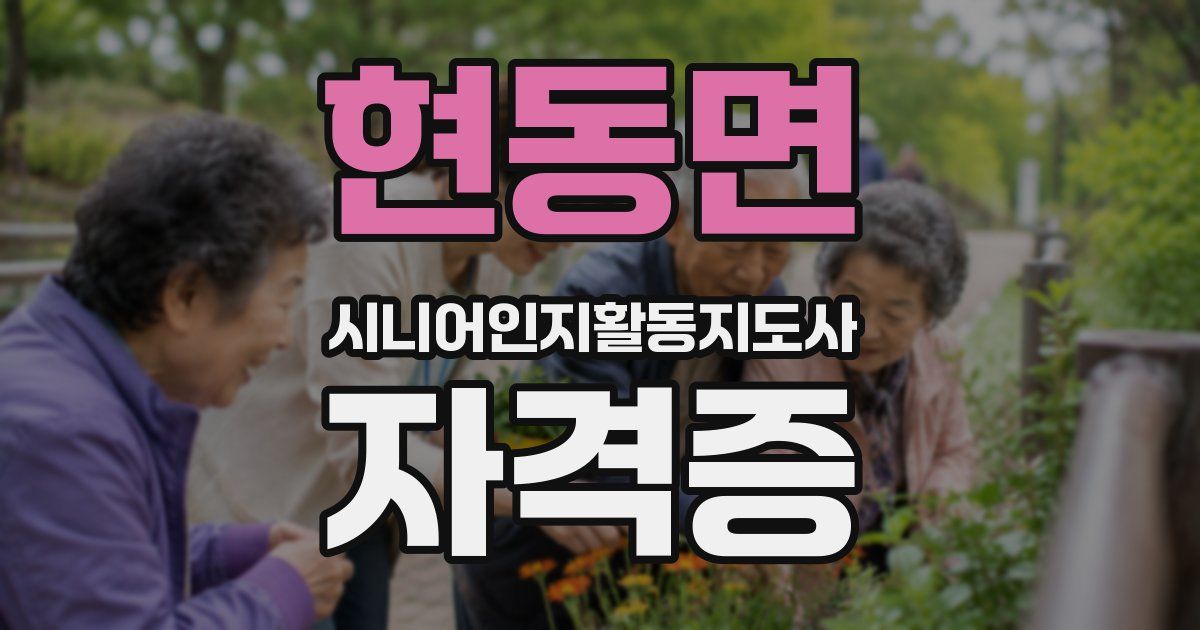 현동면 시니어인지활동지도사 자격증