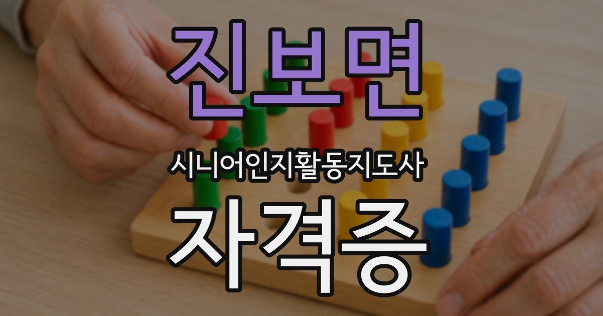 진보면 시니어인지활동지도사 자격증