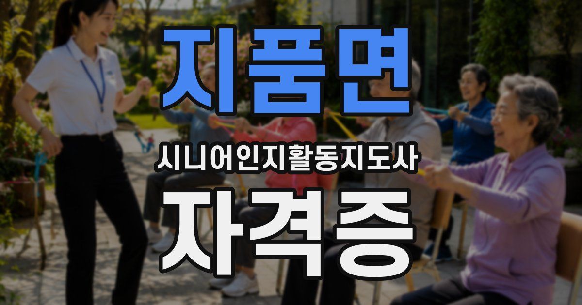 지품면 시니어인지활동지도사 자격증
