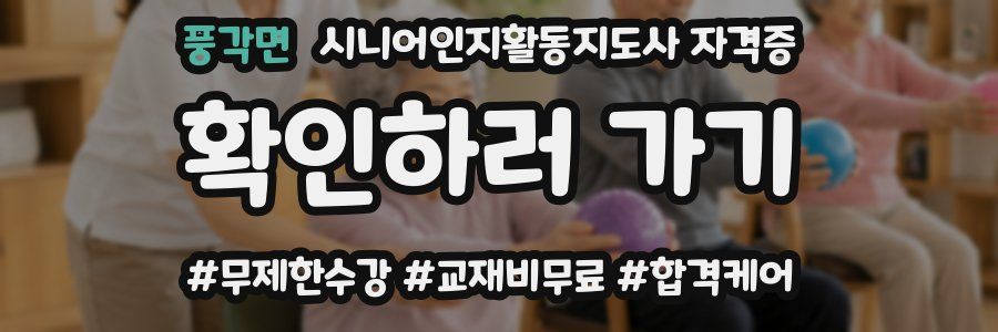 풍각면 시니어인지활동지도사 자격증