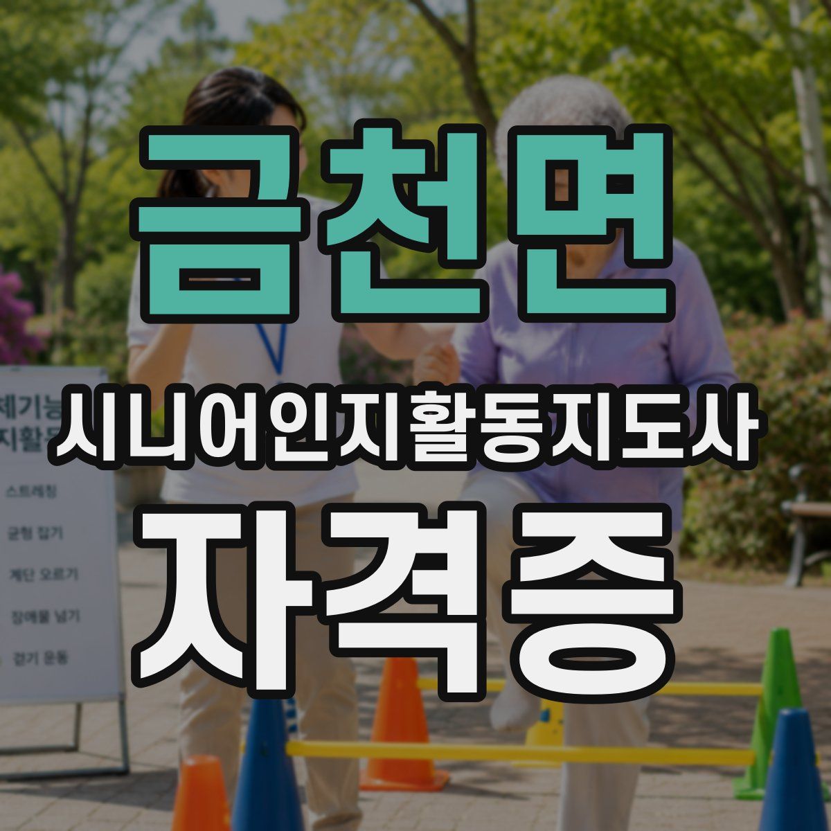 금천면 시니어인지활동지도사 자격증