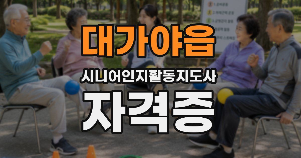 대가야읍 시니어인지활동지도사 자격증
