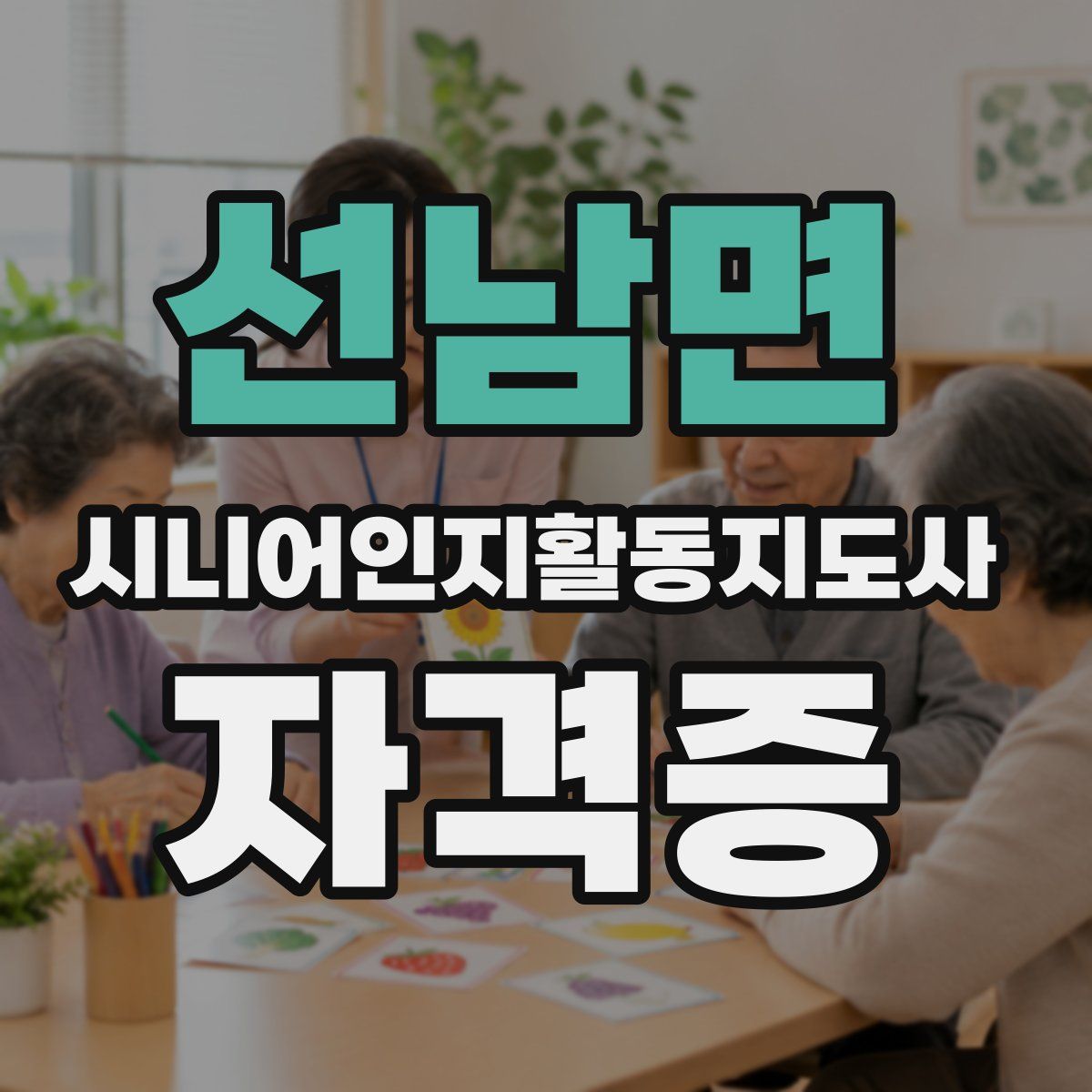 선남면 시니어인지활동지도사 자격증