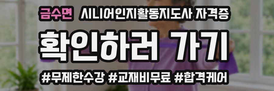 금수면 시니어인지활동지도사 자격증